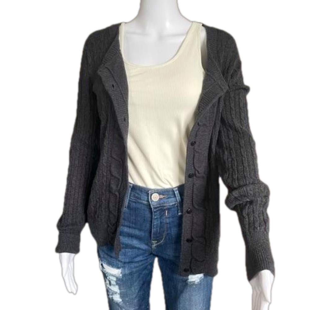 Women’s Eddie Bauer size medium button up cotton blend cardigan - Picture 3 of 8